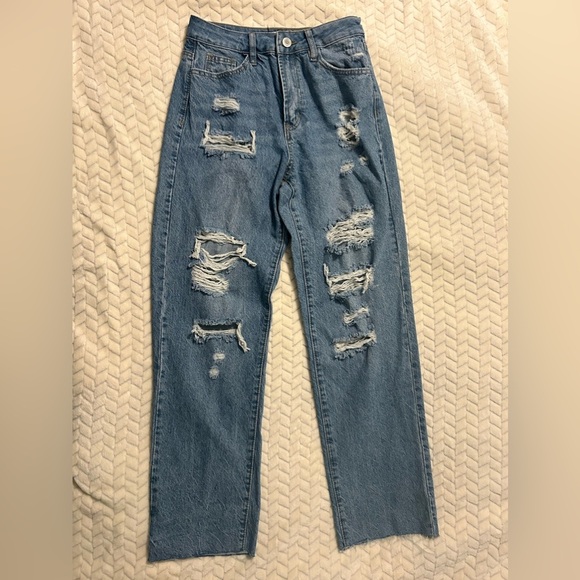 Rue 21 High Rise Straight Legged Distressed. Super cute! - Picture 6 of 7